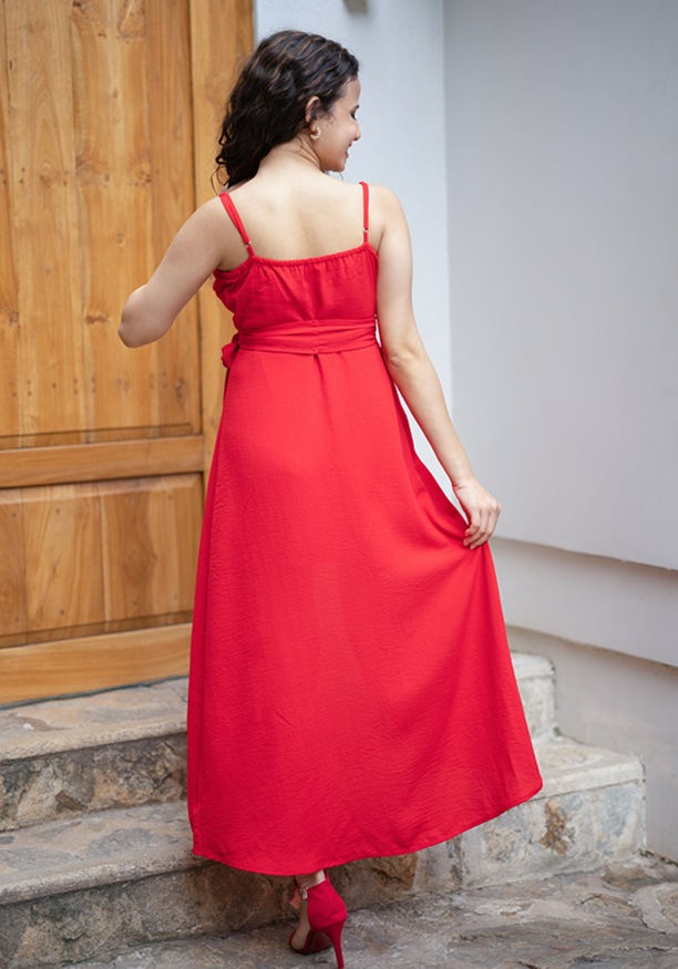 LILIAN WRAP RED DRESS